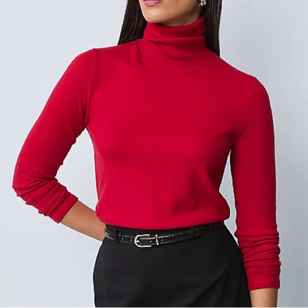 Anne Taylor Loft Red Turtleneck Size M